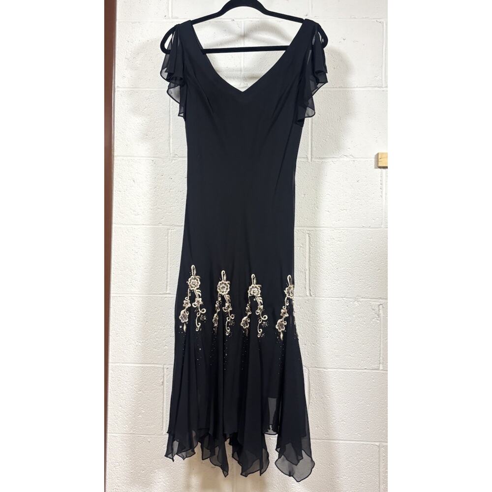 Beaded And Embroidered Fairy Grunge Whimsigoth Y2K Hanky Hem Gown